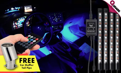 Remote-Controlled USB Vehicle Atmosphere Lights with FREE Car Muffler Tail Pipe!